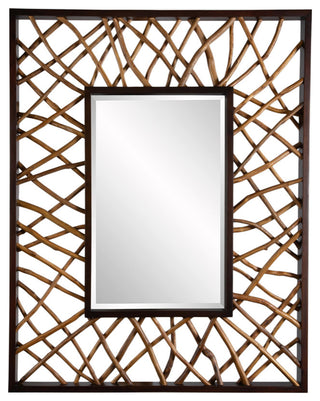 Uttermost Teak Maze Rectangle Mirror