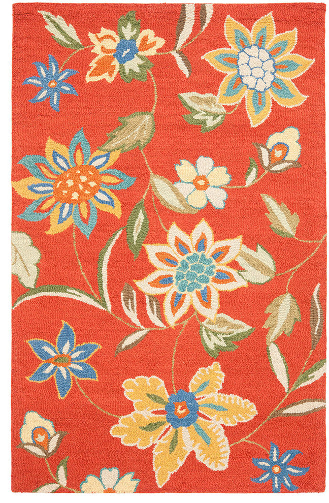 Safavieh Blossom Blm673A Floral Rug, Rust/Multi, 8'0"x10'0"