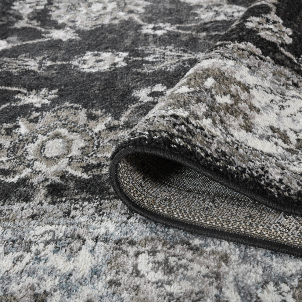 Alessana Cheally Black Bordered Area Rug, 8'9"x11'9"