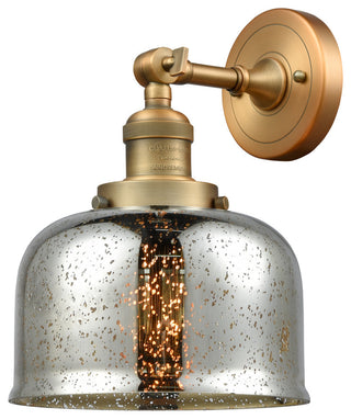 1-Light Large Bell 8" Sconce, Brushed Brass, Glass: Silver Mercury