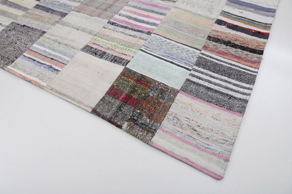 Rug N Carpet - Handmade Anatolian 8' 3'' x 11' 6'' Tribal Patchwork Kilim Rug