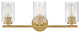 Lark Leta Medium Three Light Vanity, Lacquered Brass