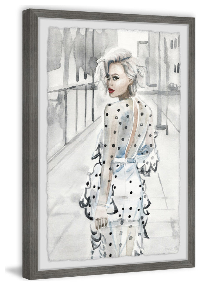 "See-through Polka" Framed Painting Print, 12"x18"
