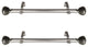 Woven 1" Diameter Side Curtain Rod 12-20" Long, Set of 2, Satin Nickel