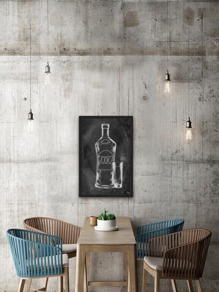"Vodka on Chalkboard" Framed Painting Print, 16"x24"