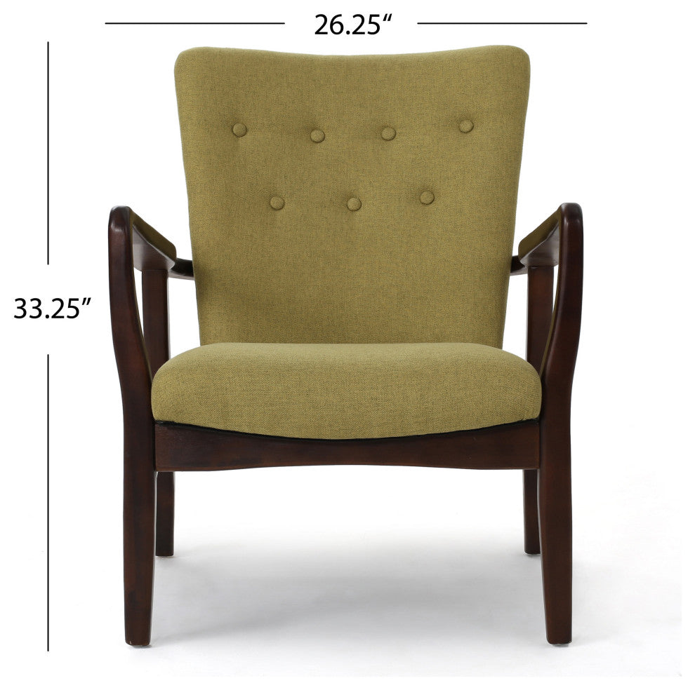 GDF Studio Suffolk French Style Fabric Arm Chairs, Wasabi, Set of 2