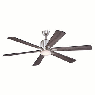 Wheelock 60" Ceiling Fan, Satin Nickel