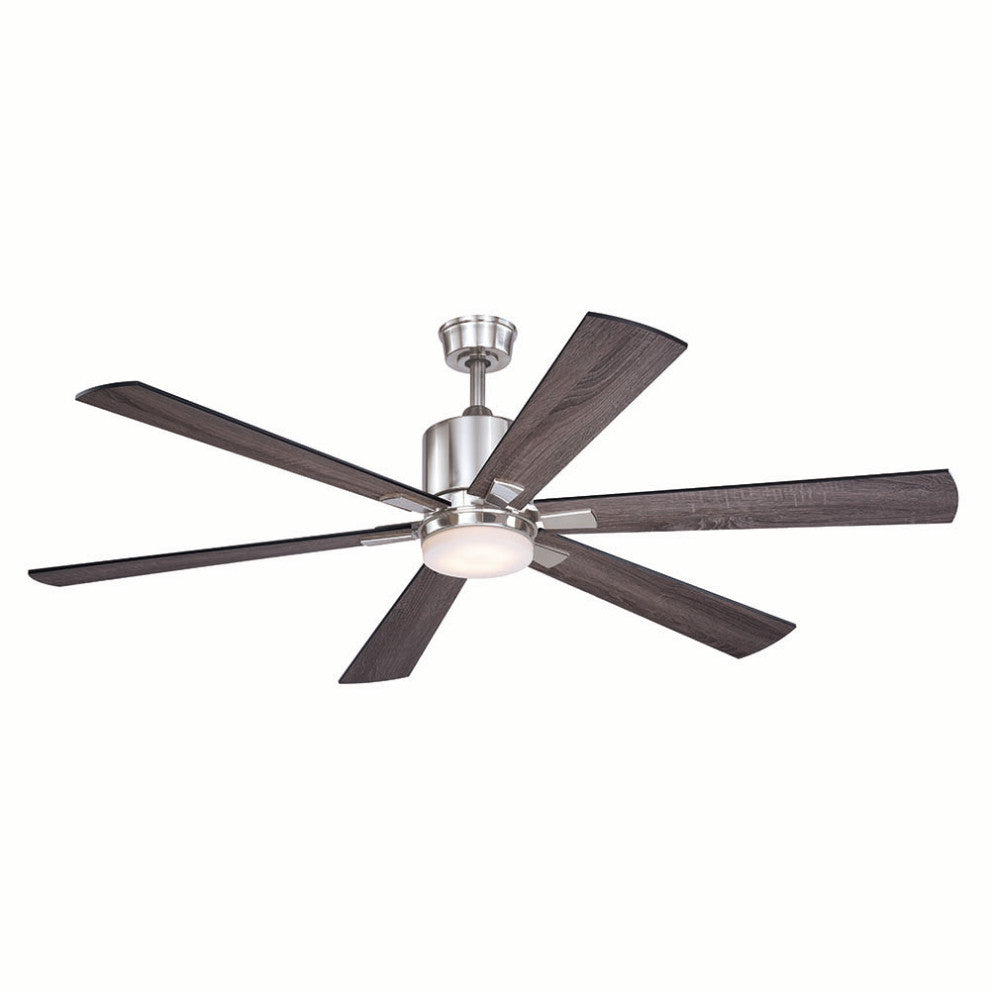 Wheelock 60" Ceiling Fan, Satin Nickel