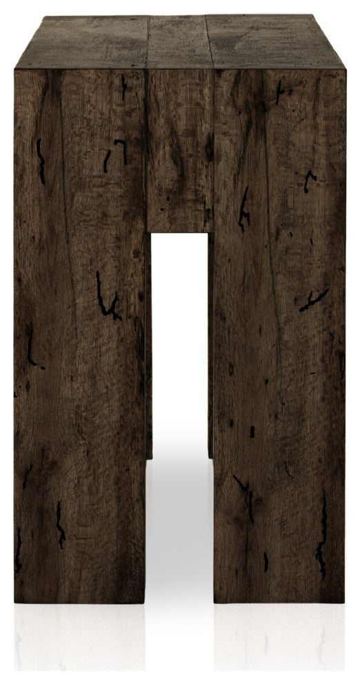 Abaso Console Table Ebony Rustic Wormwood Oak