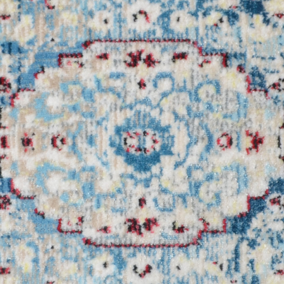 MACHINE MADE POLYESTER AREA RUGS  -Ivory Blue Color, Oriental ,Living room rugs