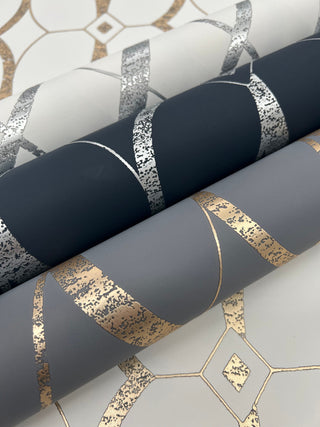 Smoke & Gold Graceful Geo Wallpaper