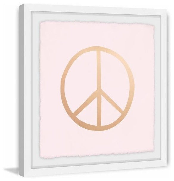 "Golden Peace" Framed Painting Print, 32"x32"