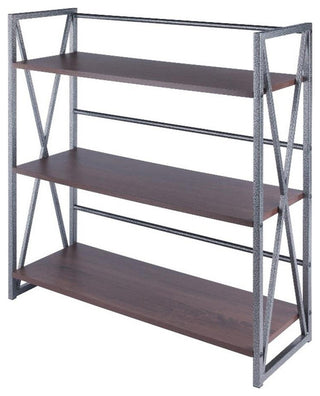Isa 3-Tier Shelf, Graphite and Walnut