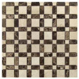 Checker Blend Emperador Mosaic, Sample