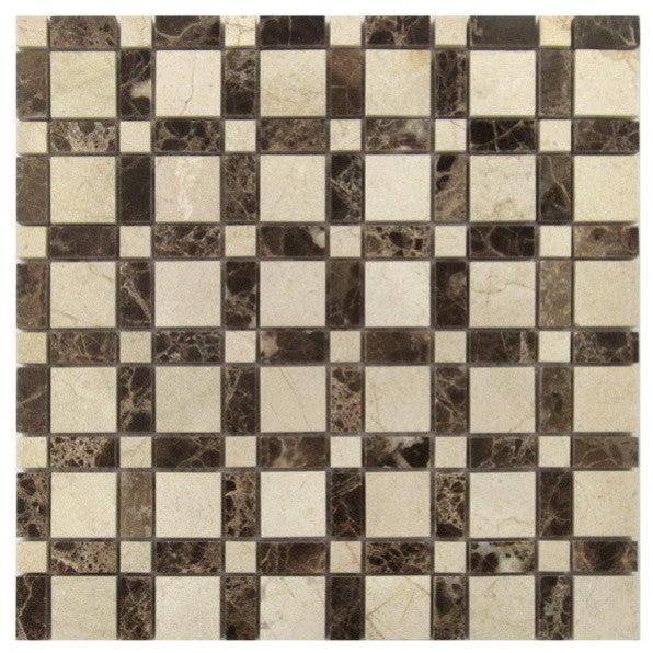 Checker Blend Emperador Mosaic, Sample