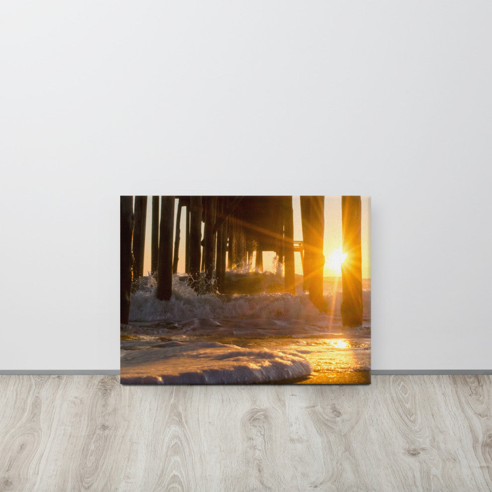 Sea Foam In The Sunlight Coastal Landscape Canvas Wall Art Print, 18" X 24"
