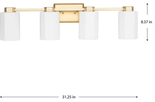 Estrada Collection 4-Light Contemporary Bath and Vanity Light, Brushed Gold