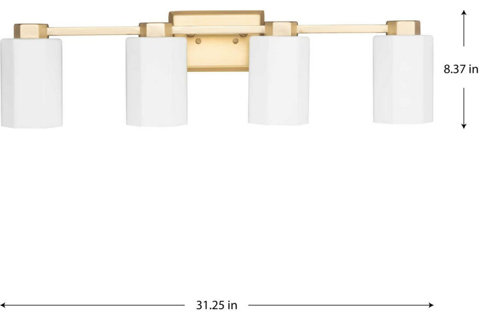 Estrada Collection 4-Light Contemporary Bath and Vanity Light, Brushed Gold