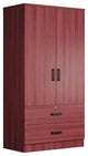 Better Home Products Grace Wood 2-Door Wardrobe Armoire with 2-Drawers Mahogany