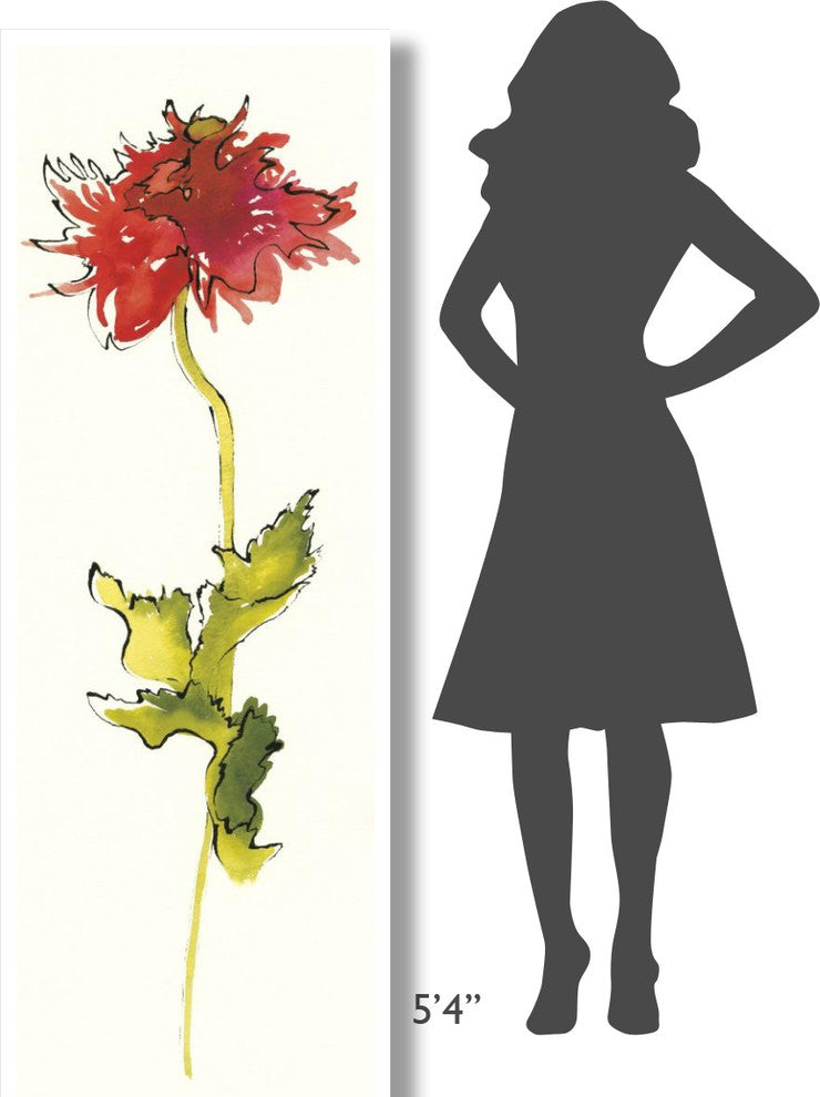 "Peony Form Poppies III" Digital Paper Print by Shirley Novak, 26"x74"