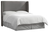 Maxwell Wingback Headboard, Linen Gray, King