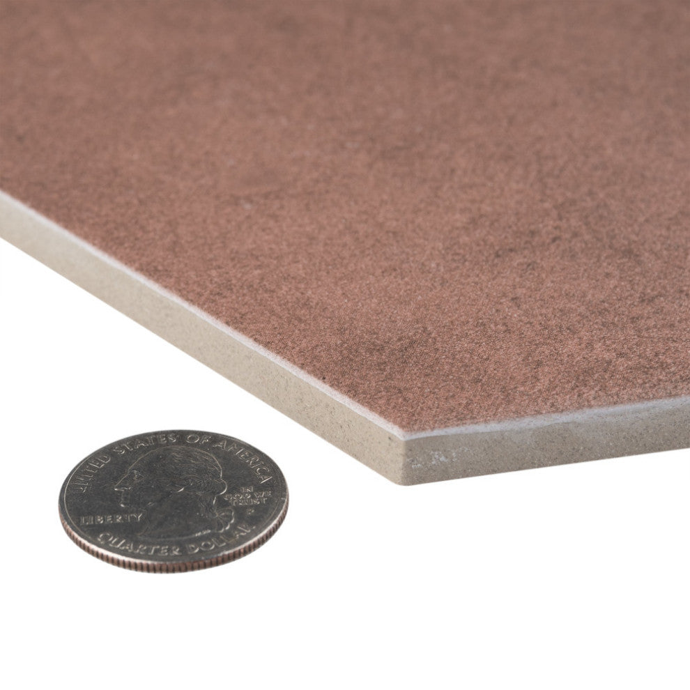 Matter Hex Red Porcelain Floor and Wall Tile