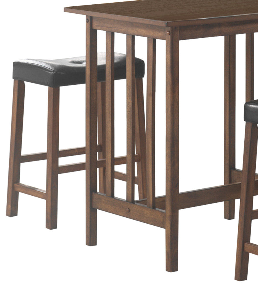 Contemporary Style 3 Piece Counter Height Set, Brown