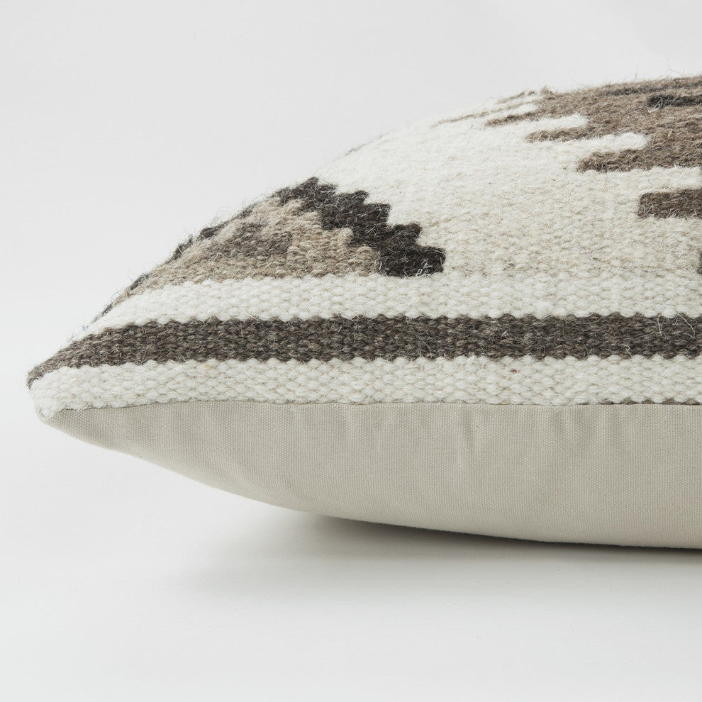 Brown Ivory Tribal Textured Pillow