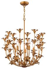 Camellia 5-Light Gold Flower Pendant Ceiling Chandelier Dining Room Fixture