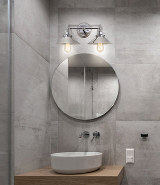 June Metal Shade Sconce, Chrome, 2-Light