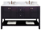 Winterfell 60" Double Bathroom Vanity Set, Espresso
