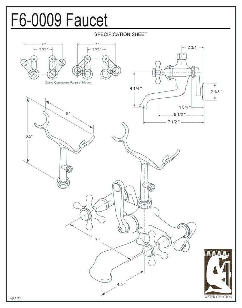 Vintage Classic Wall Mount Tub Faucet With Handshower, Brushed Nickel Finish Wit