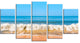 "Beautiful Blue Sea And Roaring Waves" Beach Canvas Wall Art, 5 Panels, 60"x32"
