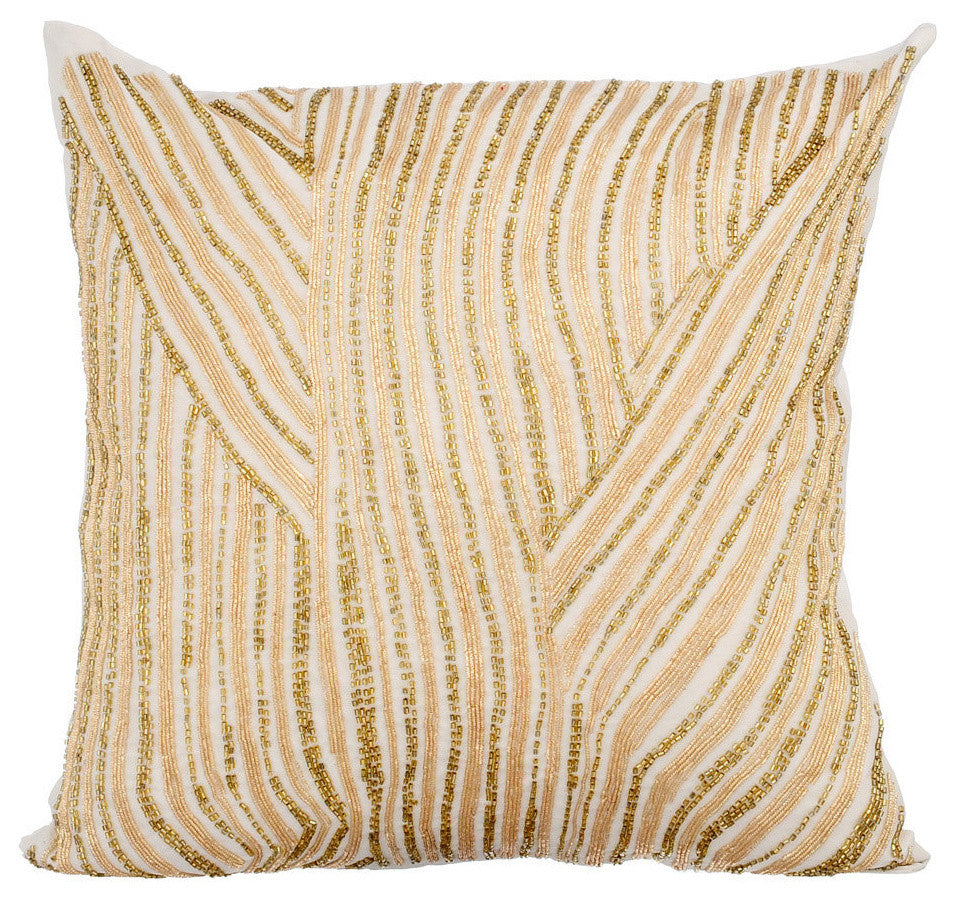 Gold Decorative Throw Pillow Covers 18"x18" Silk Cushion Cover - Burning Gold