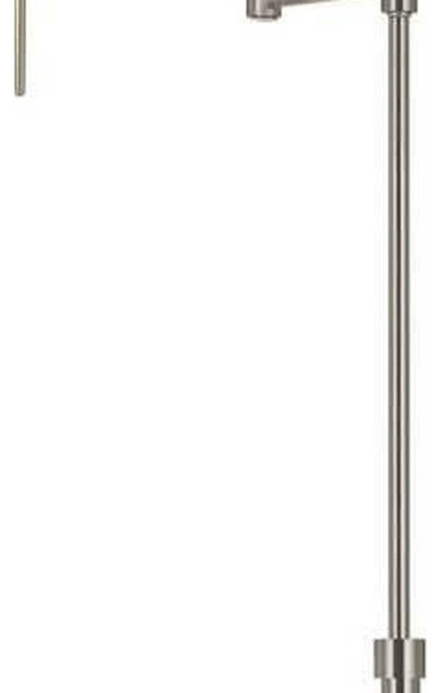 61" Nickel Adjustable Swing Arm Floor Lamp