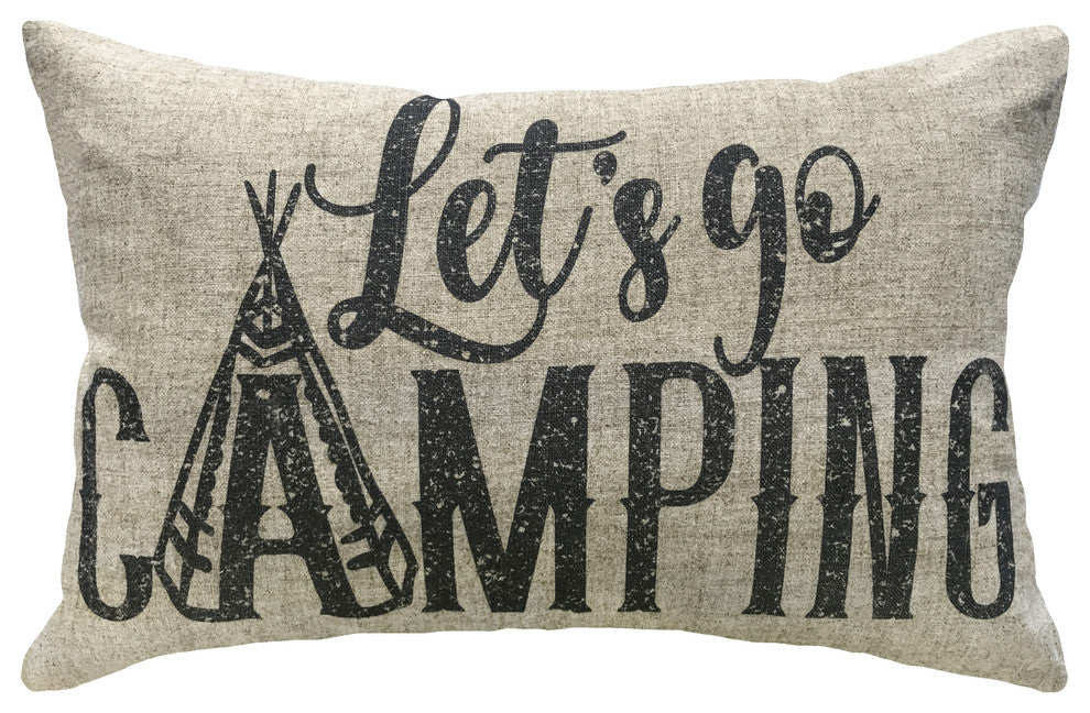 Let's Go Camping Linen Pillow