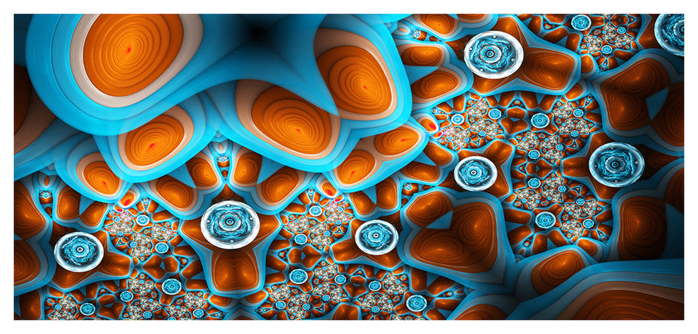 Brown Extraterrestrial Life Forms, Large Floral Canvas Art Print, 60"x28"