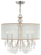 Hampton 5 Light Drum Shade Chrome Chandelier