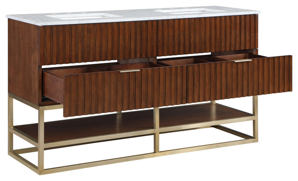 Monad Bathroom Vanity, Walnut, 60" Wide
