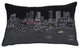 25" Black Fort Worth Nighttime Skyline Lumbar Decorative Pillow