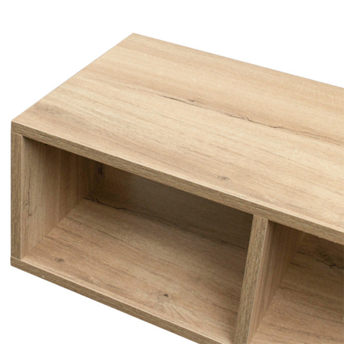 L-Shaped TV Stand Display Shelf Bookcase for Home with OAK finish