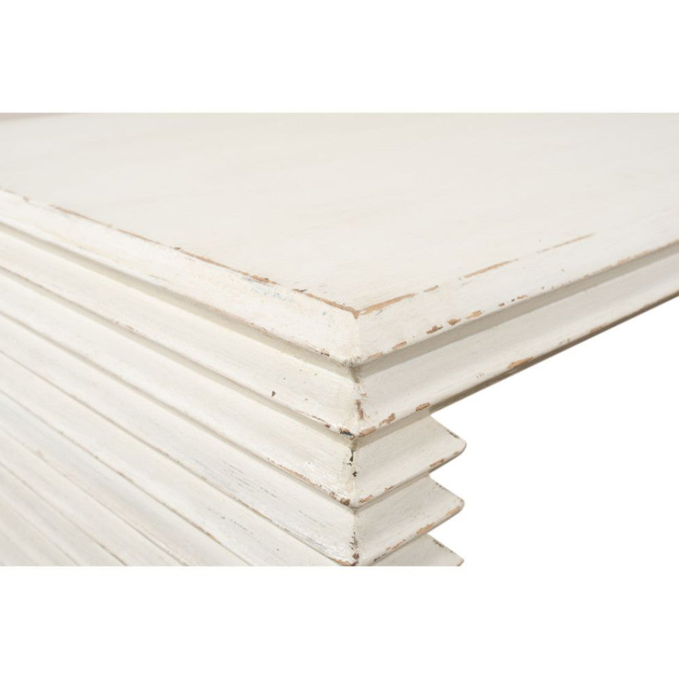 Stacked Cocktail Coffee Table Antique White