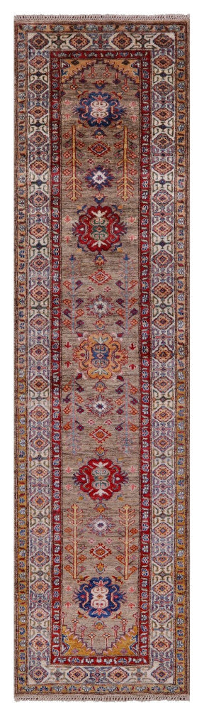 2' 6" X 10' 0" Runner Super Kazak Hand-Knotted Wool Rug Q8346