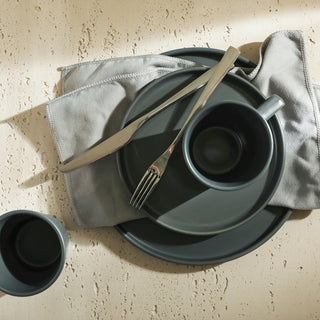 Stone Lain Celina Stoneware 16 Piece Dinnerware Set, Gray Matte