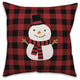 Plaid Snowman 20"x20" Throw Pillow Cover