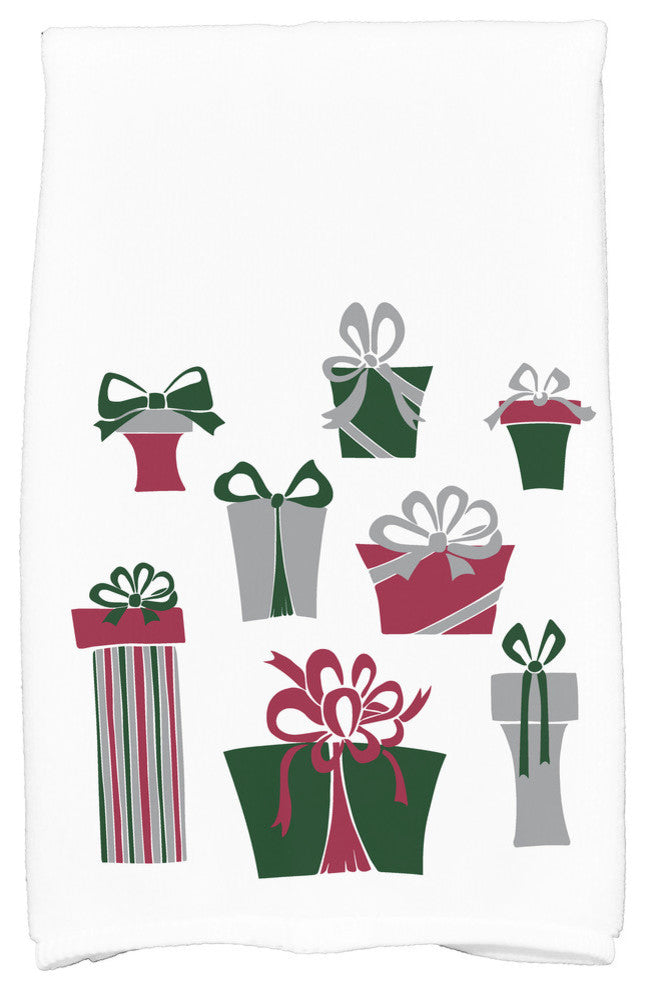 Present Time, Geometric Print Kitchen Towel, White, 18 x 30"