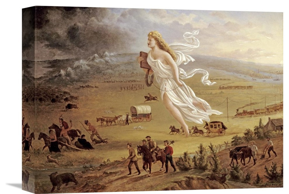 "American Progress" Stretched Canvas Giclee by John Gast, 16"x12"