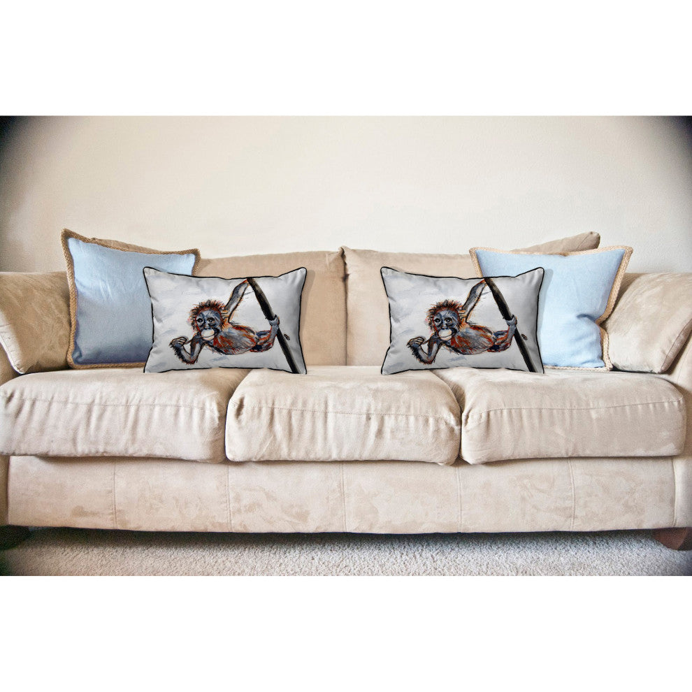 Betsy's Monkey Large Indoor/Outdoor Pillow 16x20
