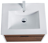 Alpine Wall Mount Bathroom Vanity and Sink, Brown Walnut, 24"