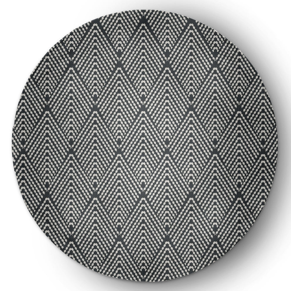 Lifeflor Diamond Spring Chenille Rug, Pepper, 5' Round